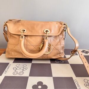 Authentic Dior lambskin leather quality Granville light beige lady bag